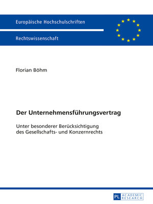 cover image of Der Unternehmensfuehrungsvertrag